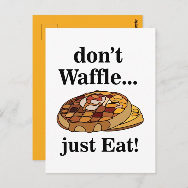 Waffle Dessert Food Funny  Postcard (Front/Back)