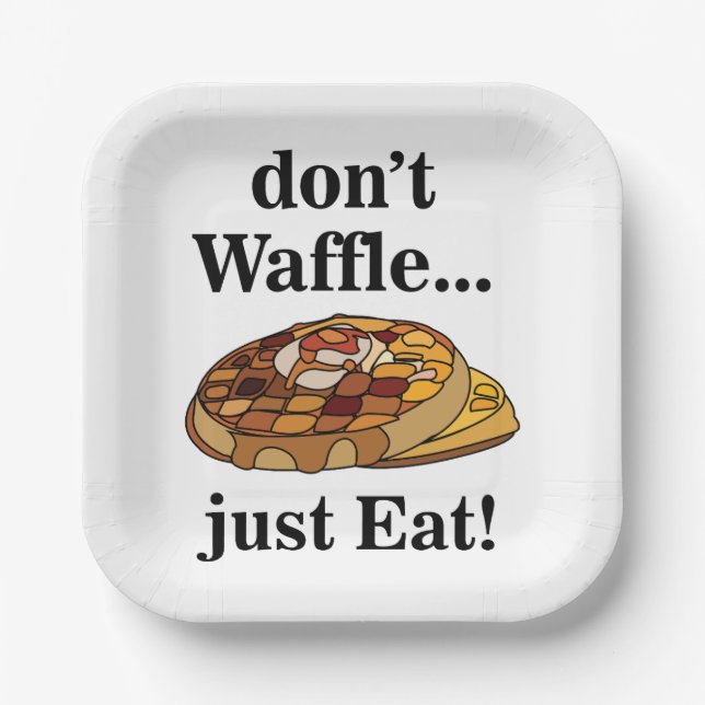 Waffle Food Funny Party Paper Plates (Front)