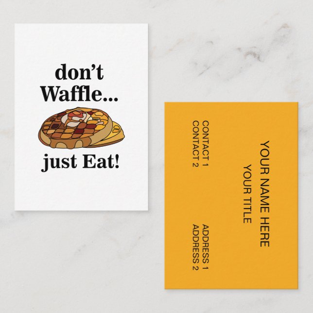 Waffle Food Restaurant Funny Business Card (Front/Back)