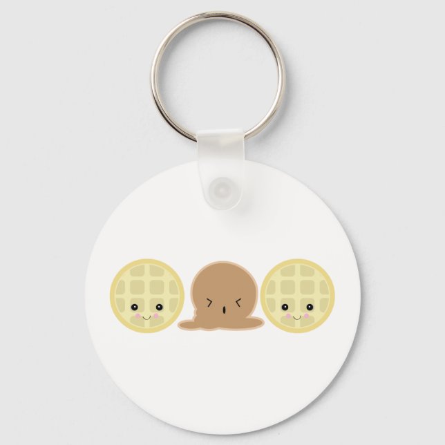 waffle ice cream sandwich keychain (Front)