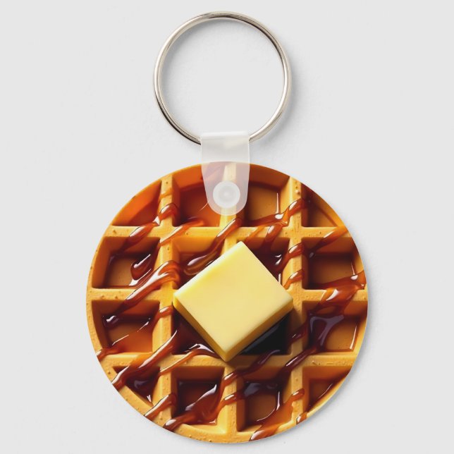 Waffle illustration  keychain (Front)