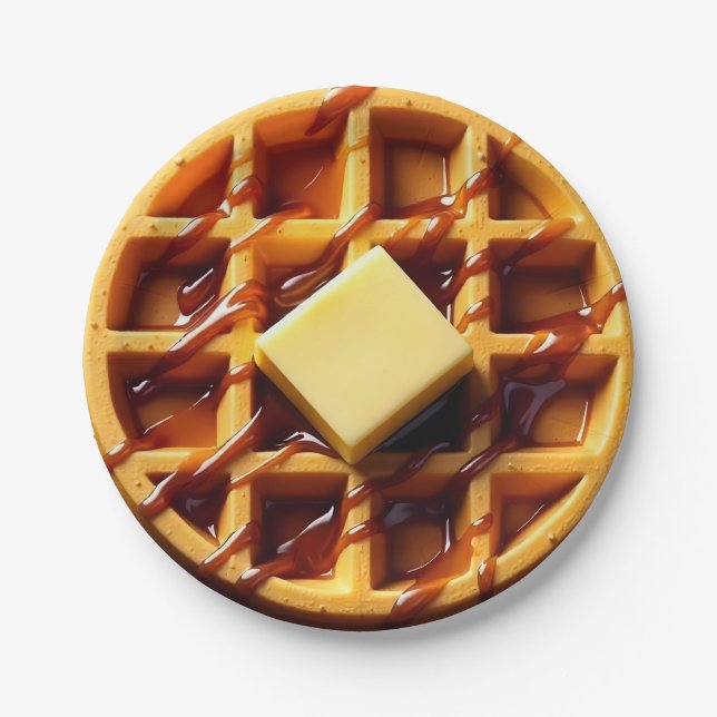 Waffle illustration paper plates (Front)