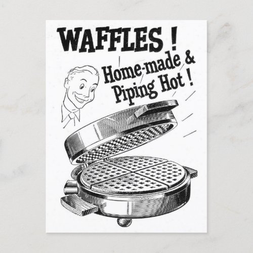 Waffle Iron vintage advertising with illustration Postcard