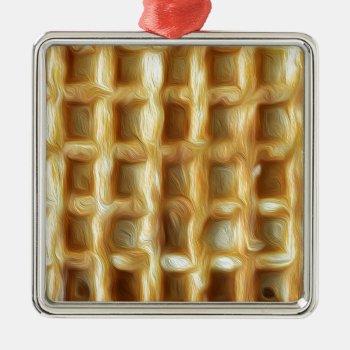 Waffle Oil Paint Effect Metal Ornament by Funkyworm at Zazzle