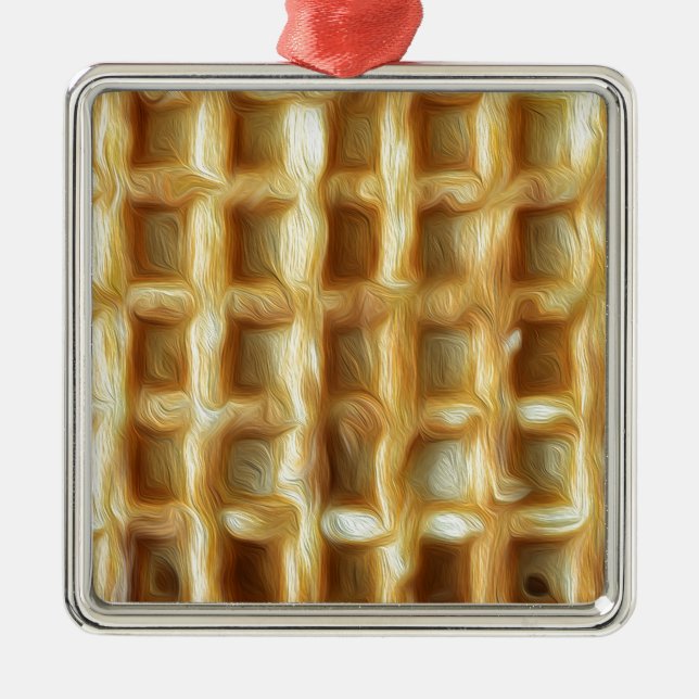 Waffle oil paint effect metal ornament (Front)