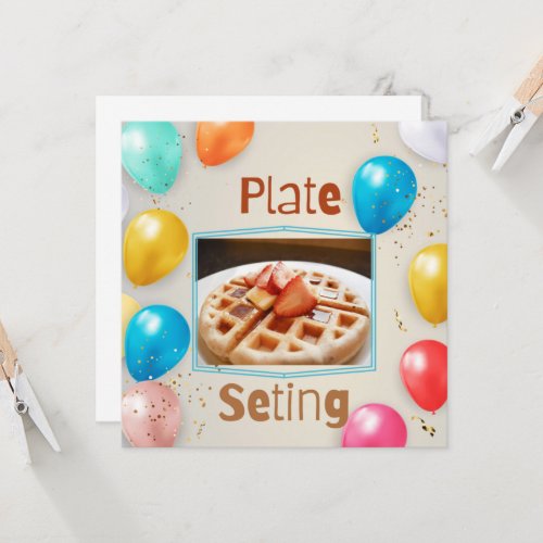 Waffle Plate Setting Breakfast Invitation