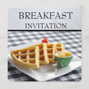 Waffle Plate Setting Breakfast Invitations