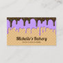 Waffle Purple Icing Drips Pastry Chef Bakery Business Card