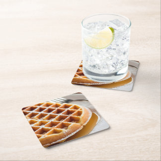 waffle square paper coaster