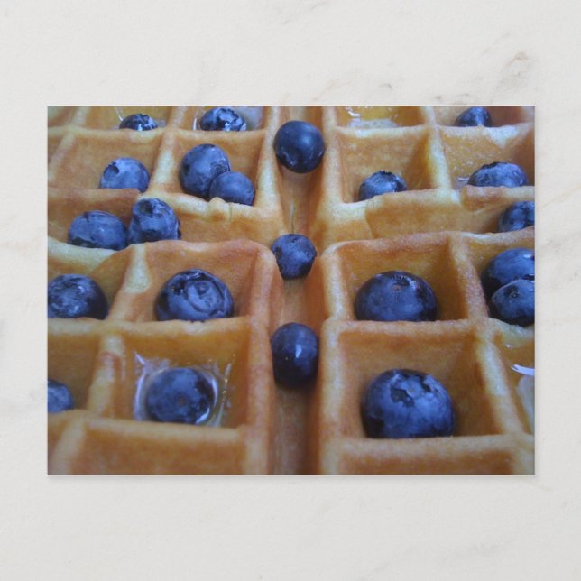 Waffle with Blueberries Postcard (Front)