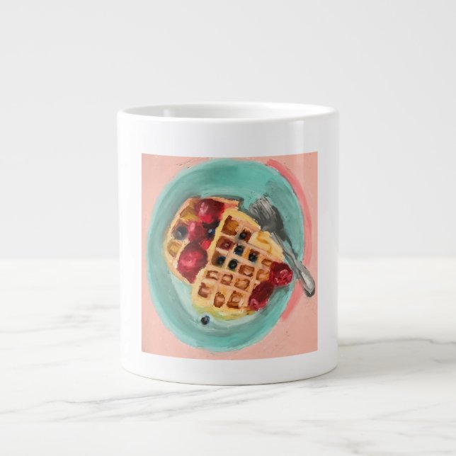 Waffles and Berries Giant Coffee Mug (Front)