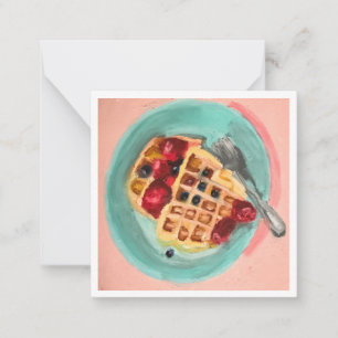 Waffles and Berries Note Card