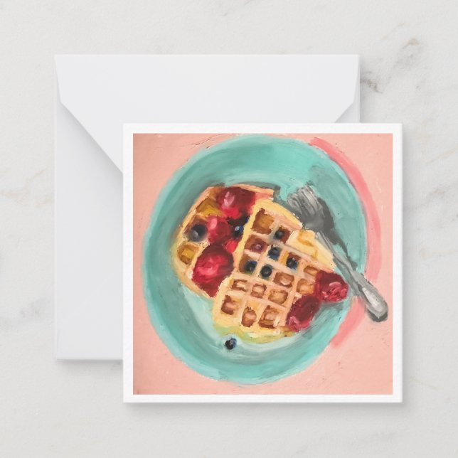 Waffles and Berries Note Card (Front)