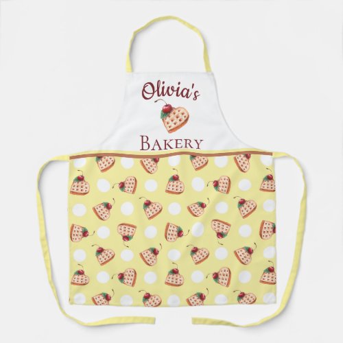 Waffles and Cream Personalized Bakery Name Apron