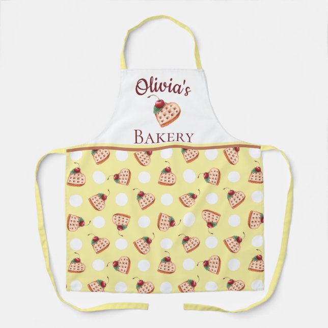 Waffles and Cream Personalized Bakery Name Apron (Front)