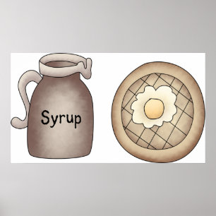 Waffles And maple Syrup Food Poster