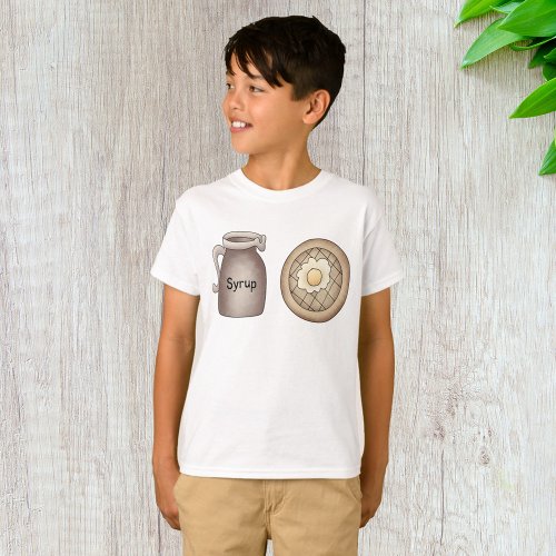 Waffles And maple Syrup Food T_Shirt