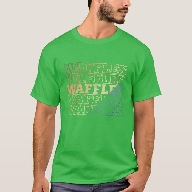 Waffles Breakfast Pastry Snack Baker retro T-Shirt (Front)