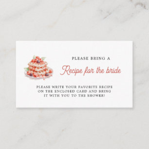 Waffles Bridal shower recipe request card