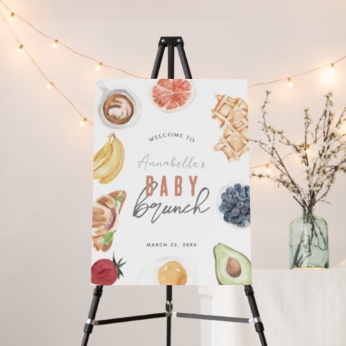 Waffles Coffee Fruits Baby Brunch Welcome Foam Board