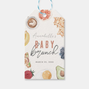 Waffles Coffee Fruits Watercolor Baby Brunch Gift Tags