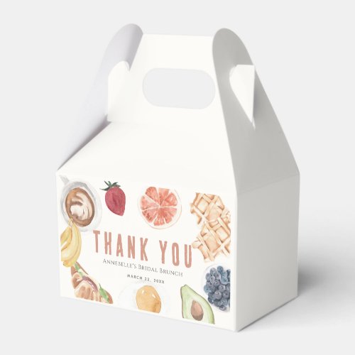 Waffles Coffee Fruits Watercolor Bridal Brunch Favor Boxes