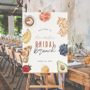 Waffles Coffee Fruits Watercolor Bridal Brunch Foam Board
