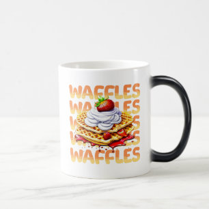 Waffles Covered in Strawberries Personalized Color Morph Mug