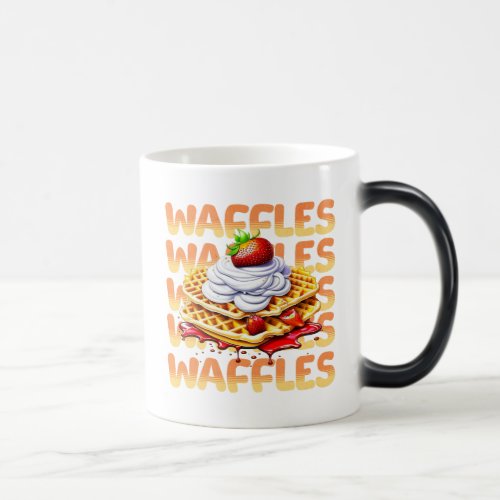 Waffles Covered in Strawberries Personalized Magic Mug