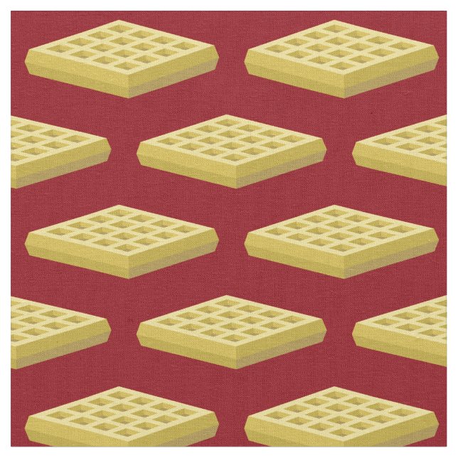 Waffles Cute Breakfast Kids Fabric (Close Up)