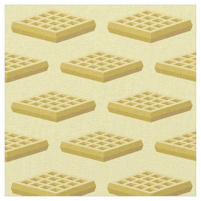 Waffles Cute Breakfast Kids Fabric (Close Up)