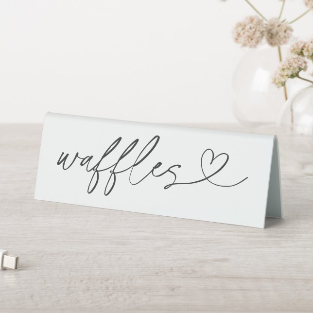 Waffles Food Label Wedding Party Acrylic Sign (In SItu (Table))