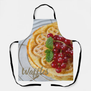 Waffles homemade with currants for sweet tooth apron