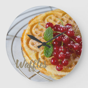 Waffles homemade with currants for sweet tooth large clock