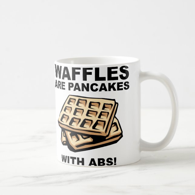 Waffles Pancakes With Abs Funny Mug or Travel Mug (Right)