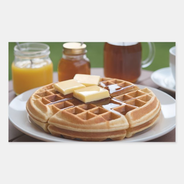 Waffles Rectangular Sticker (Front)
