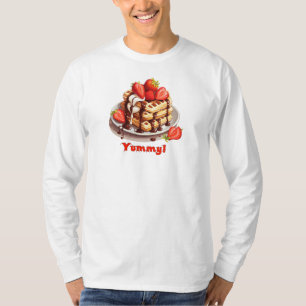 Waffles with chocolate and strawberries T-Shirt