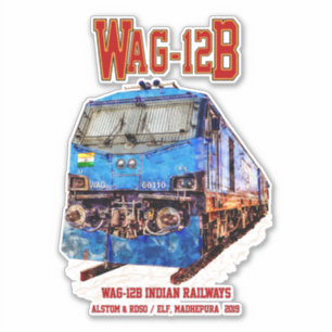 WAG-12B Locomotive. Indian Railways freight train Sticker