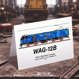 WAG-12B Locomotive. Indian Railways freight train Thank You Card