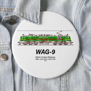 WAG-9 Locomotive. Indian Railways freight train Button