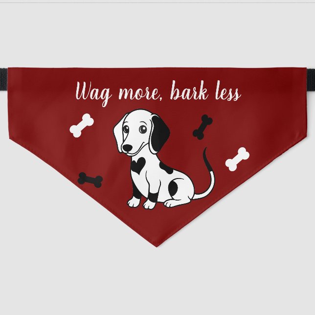 Wag more, bark less, Cute Dog Collar Bandana (Front)