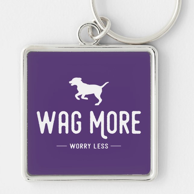 Wag More Worry Less Keychain (Front)
