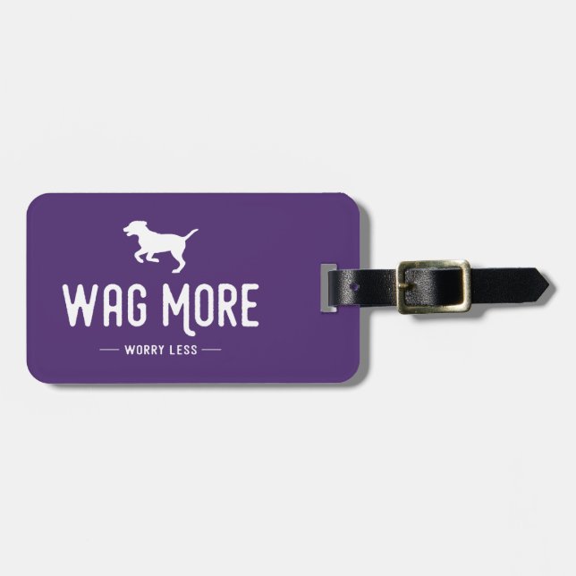 Wag More Worry Less Luggage Tag (Front Horizontal)