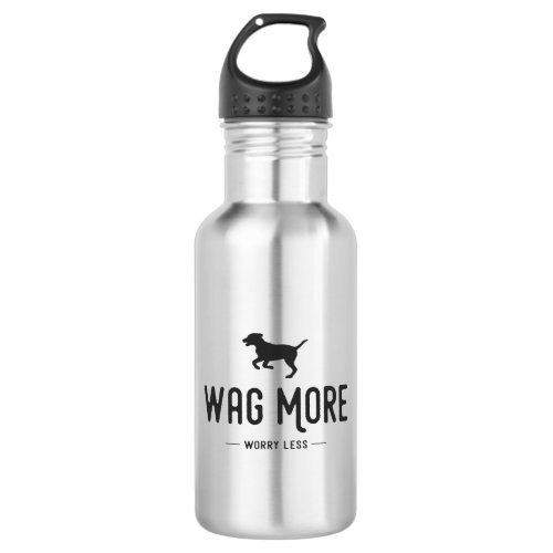 Wag More Worry Less Stainless Steel Water Bottle
