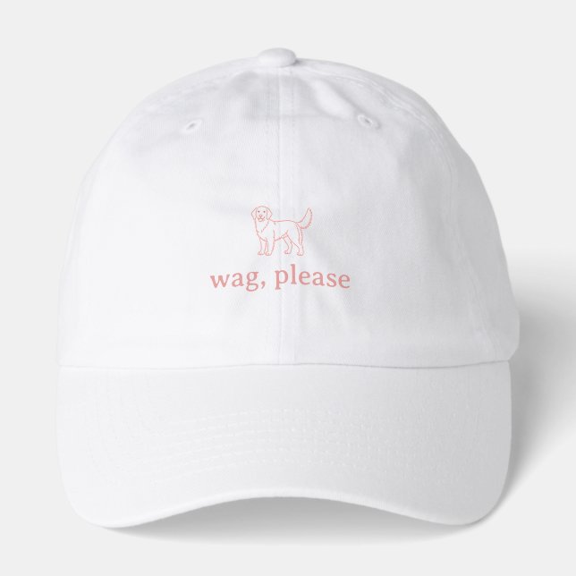 wag please dog lover's everyday baseball hat (Front)