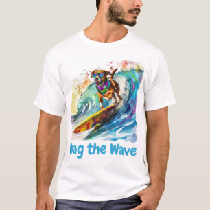 Wag the Wave – Surfing Dog Summer Beach Vibes T-Shirt