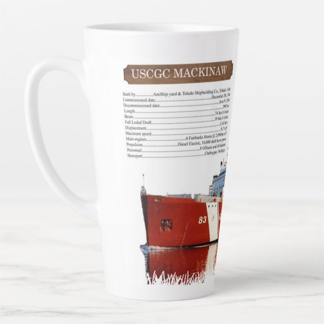WAGB 83 Mackinaw red info latte mug (Left)