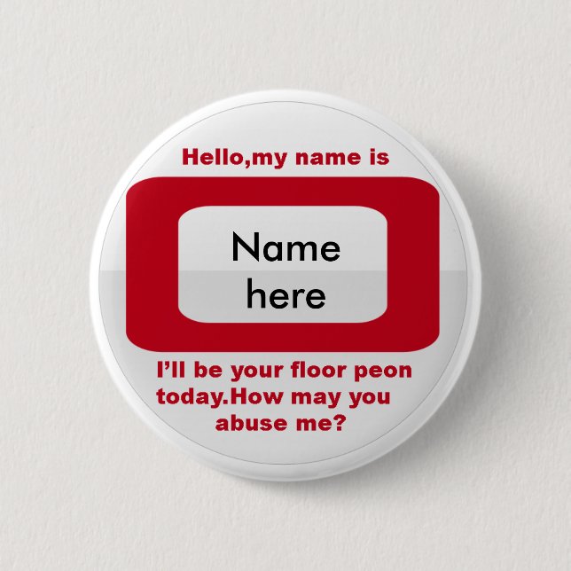 wage slave pinback button (Front)