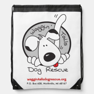 Waggin' Tails Dog Rescue Logo Drawstring Bag