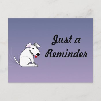 Wagging Dog Reminder Postcard by Ragtimelil at Zazzle